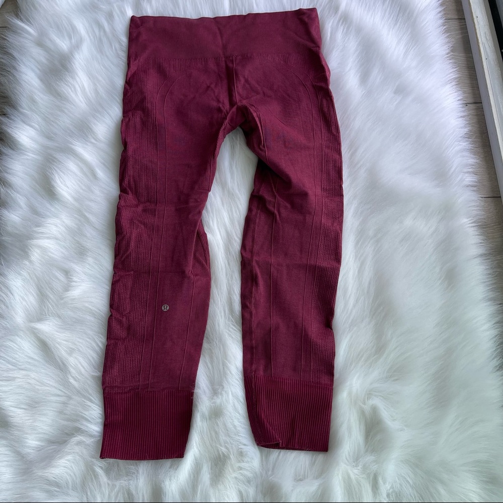 Vintage Lululemon burgundy seamless leggings